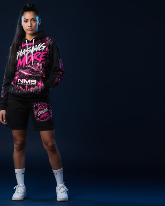 NM9 Pink Collection hoodie and sweat shorts