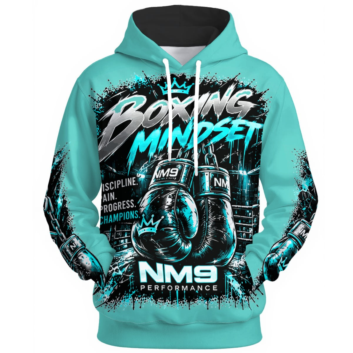 NM9 Ice Collection Hoodie | Boxing Mindset Series | Ice Teal