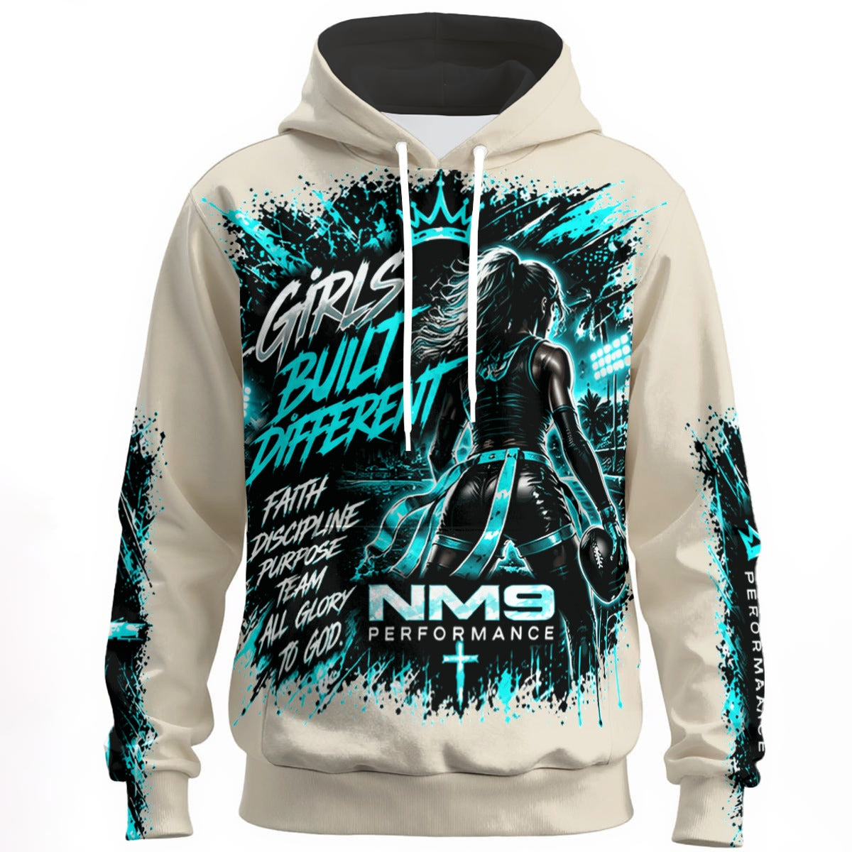 NM9 Ice Collection Hoodie | Girls Built Different | Bone