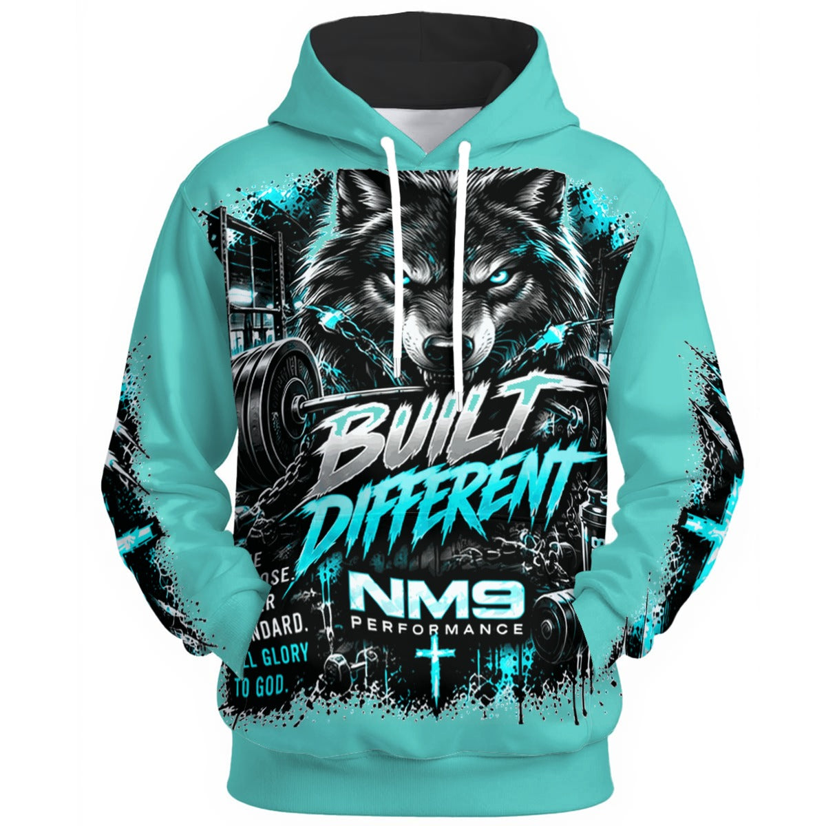 NM9 Ice Collection Hoodie | Built Different Leader Of The Pack | Ice Teal