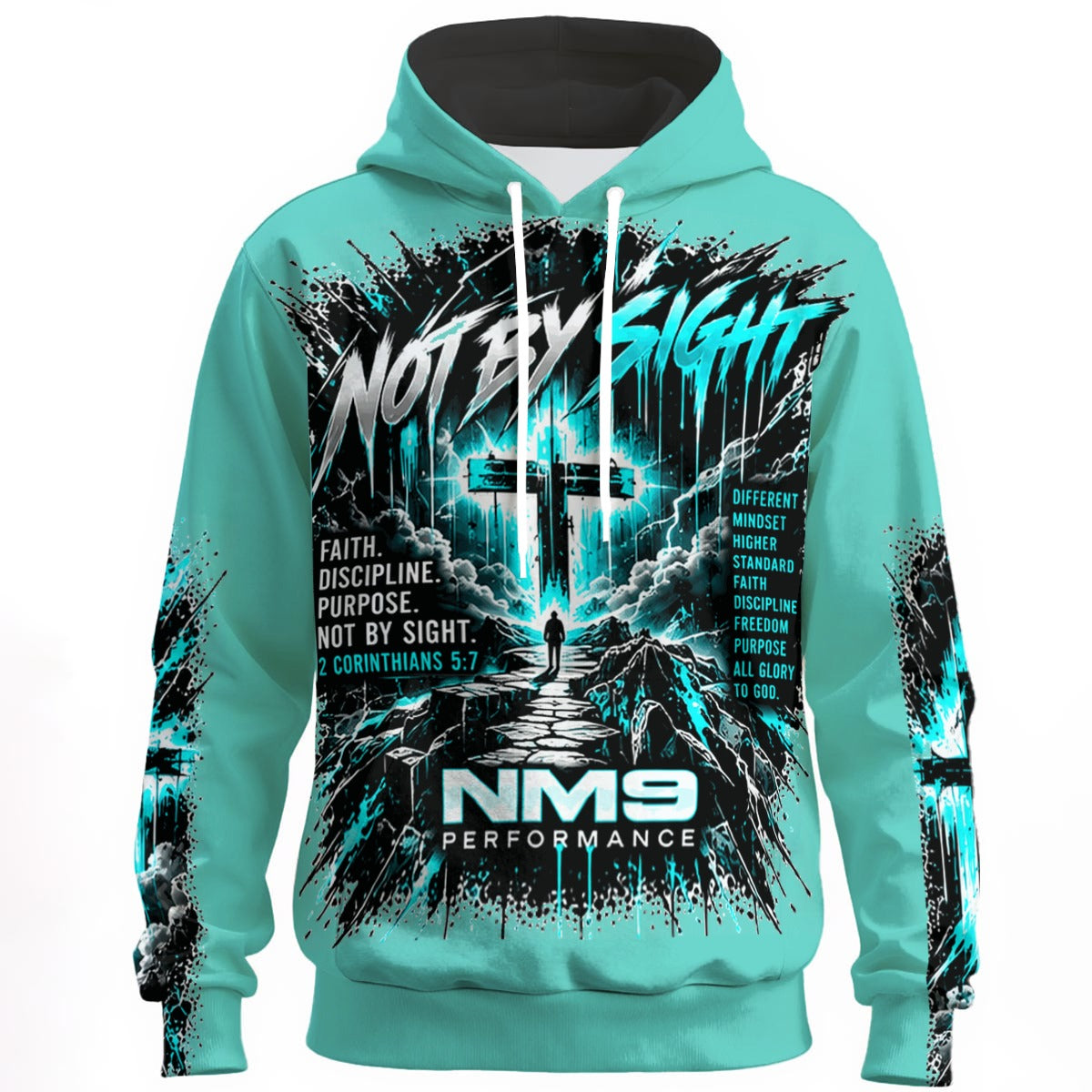 NM9 Ice Collection Hoodie | Not By Sight Series | Ice Teal