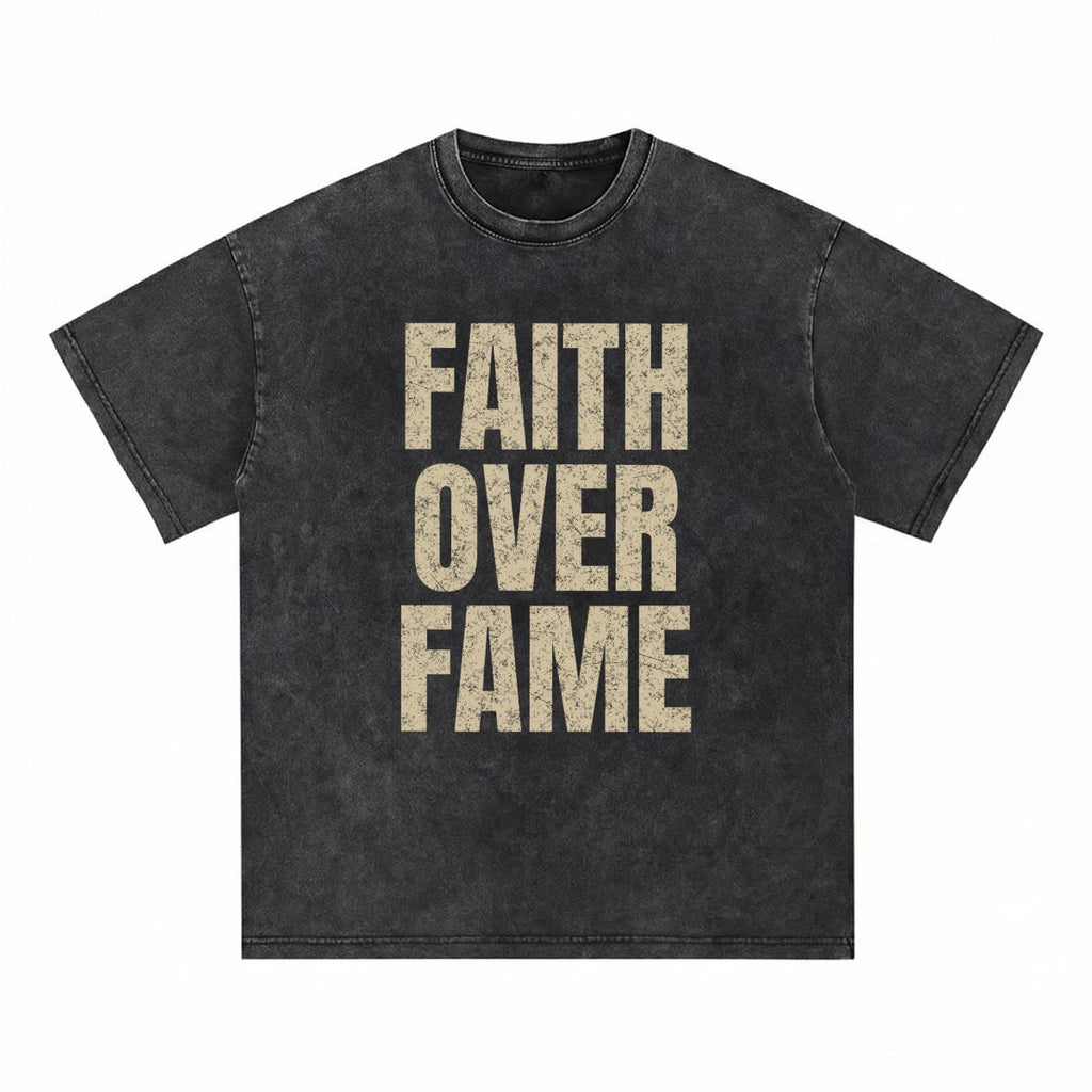 God's Plan Heavyweight Tee | FAITH OVER FAME | Black