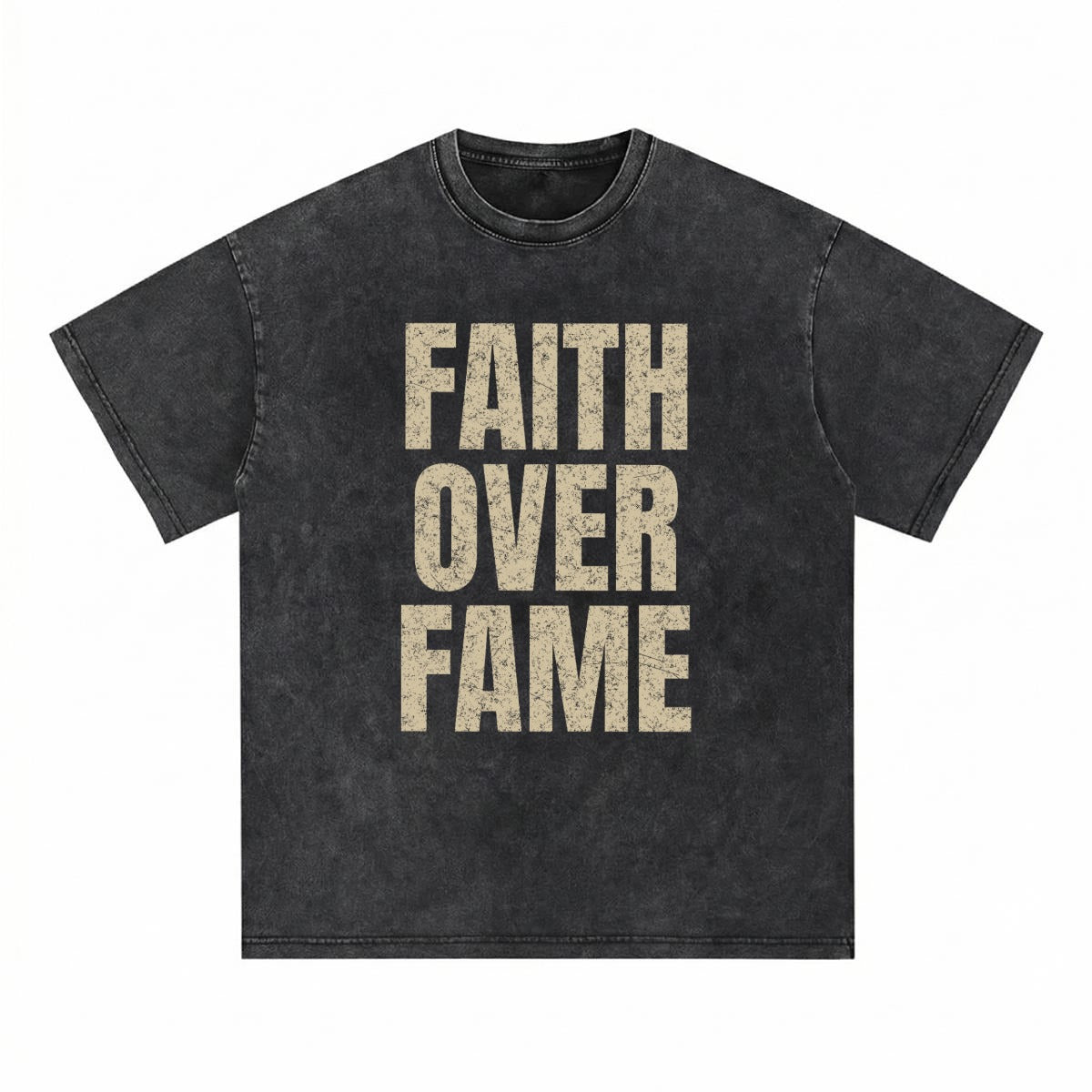 God's Plan Heavyweight Tee | FAITH OVER FAME | Black