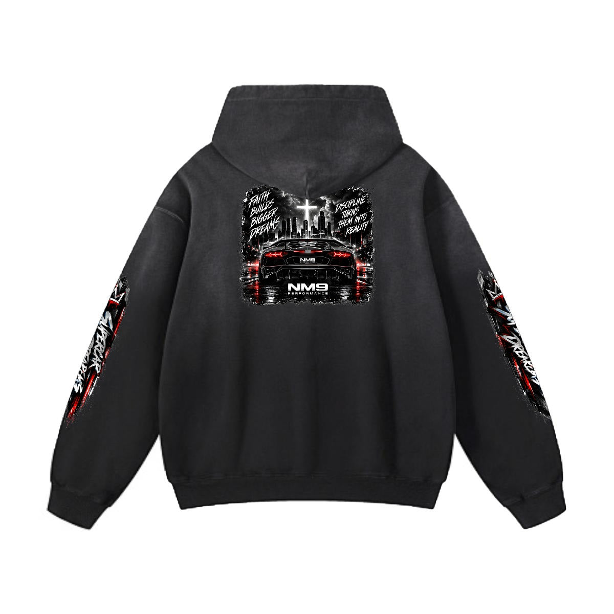 NM9 Executive Collection Heavyweight Hoodie | Supercar Dreams | Black