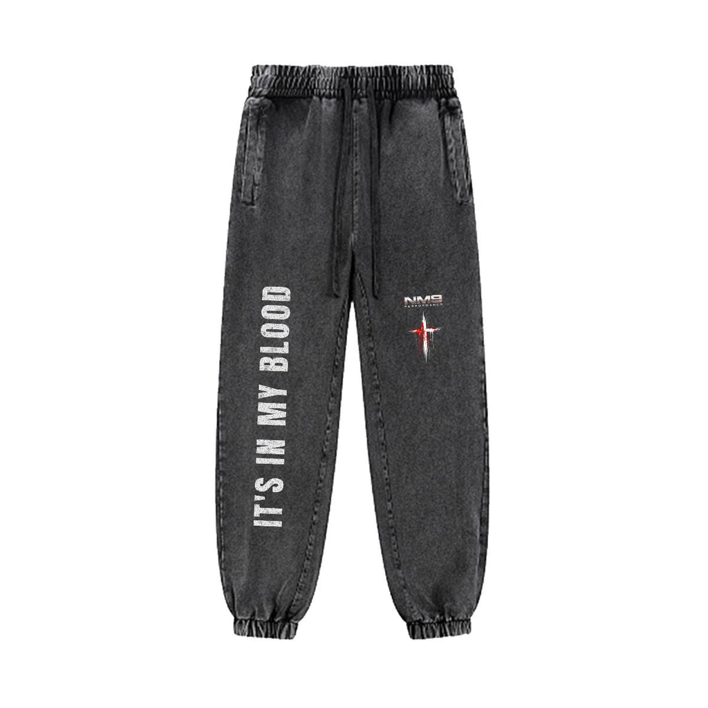 NM9 Bloodline Collection Heavyweight Joggers | It's In My Blood | Black