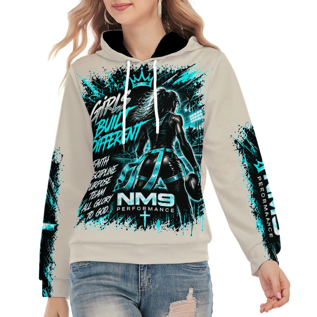 NM9 Ice Collection Hoodie | Girls Built Different | Bone