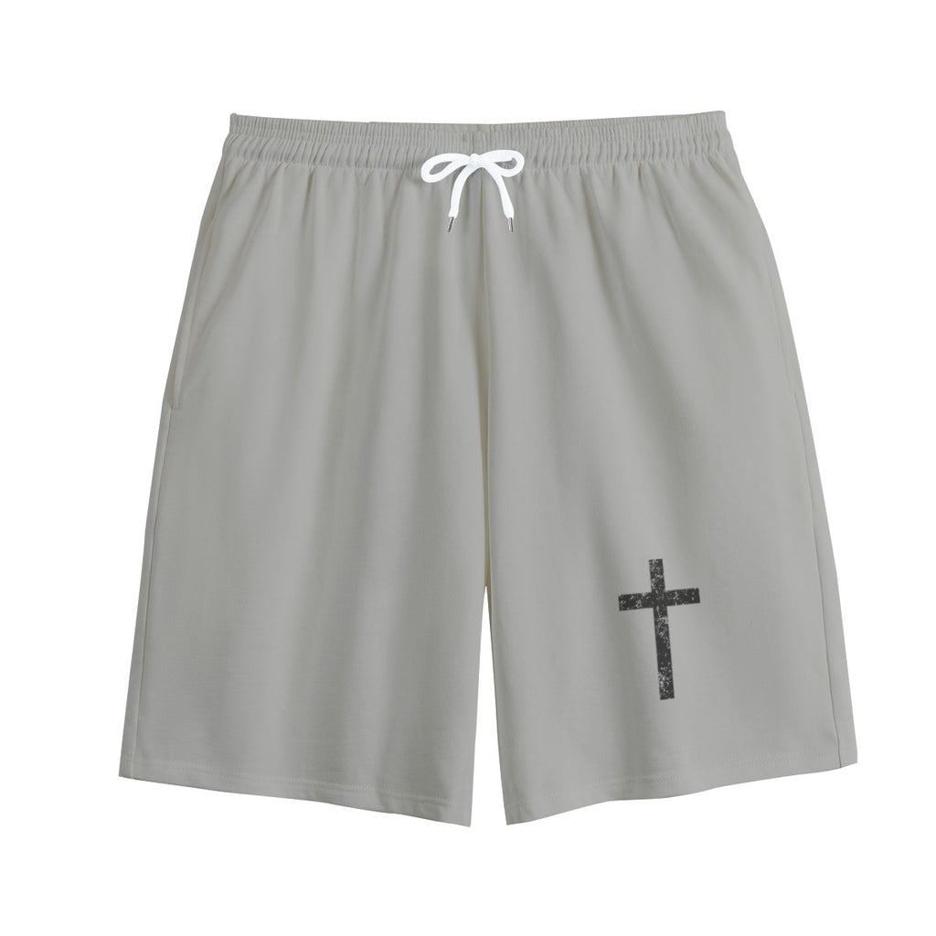 Not By Sight Sweat Shorts | Cross | Heather Grey