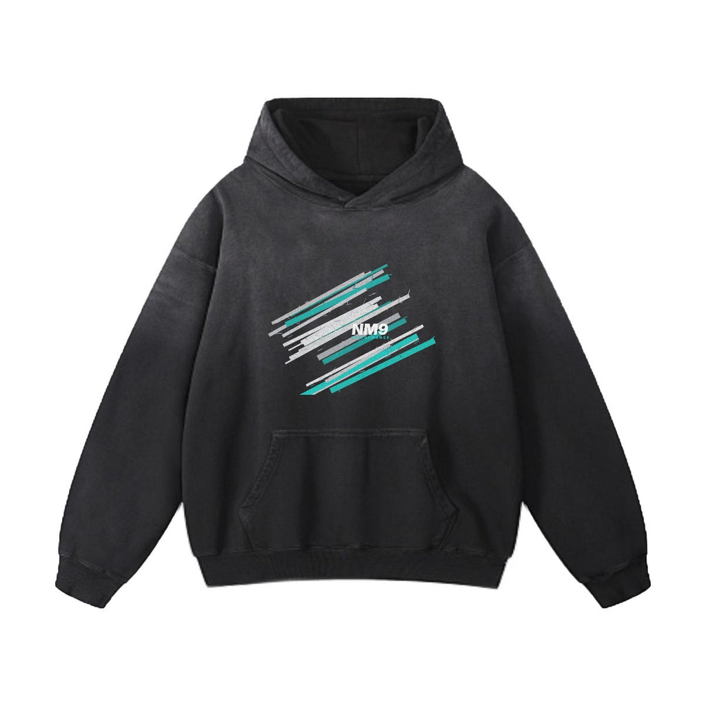 NM9 Ice Collection Heavyweight Hoodie | Ice Streak | Black