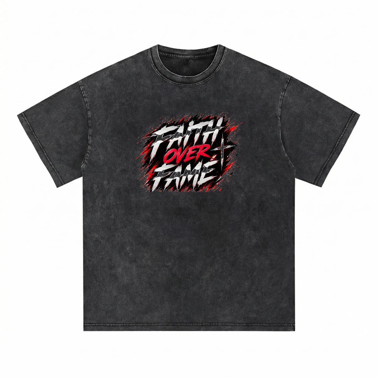 NM9 Executive Collection Heavyweight Tee | Faith Over Fame | Black