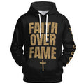 God's Plan Hoodie | FAITH OVER FAME + Sleeve | Black