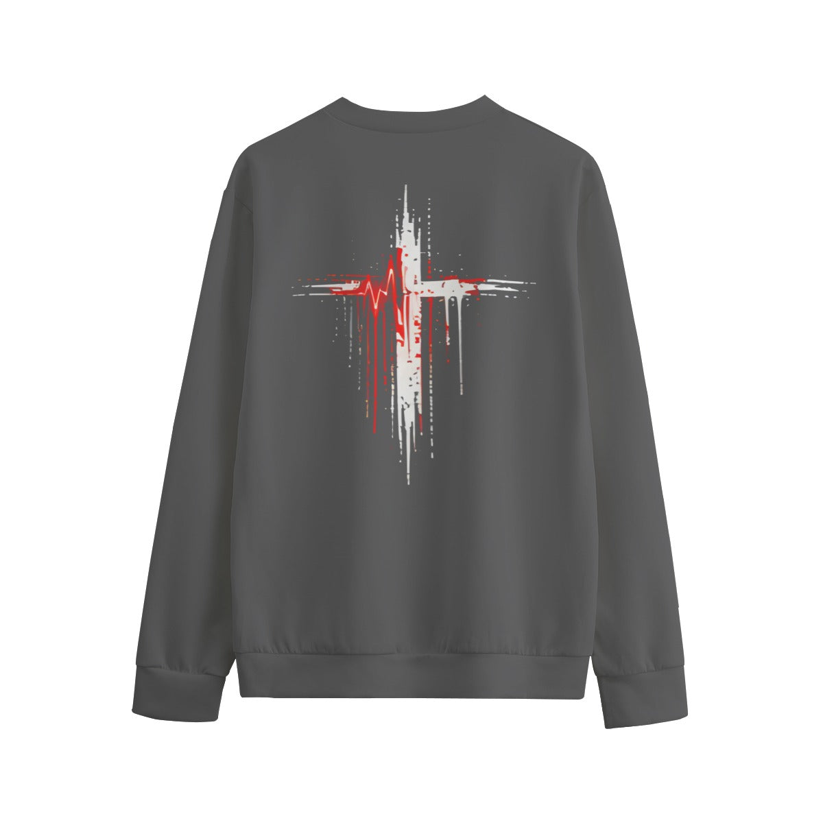 NM9 Bloodline Collection Crewneck | Heartbeat Cross | Steel Gray