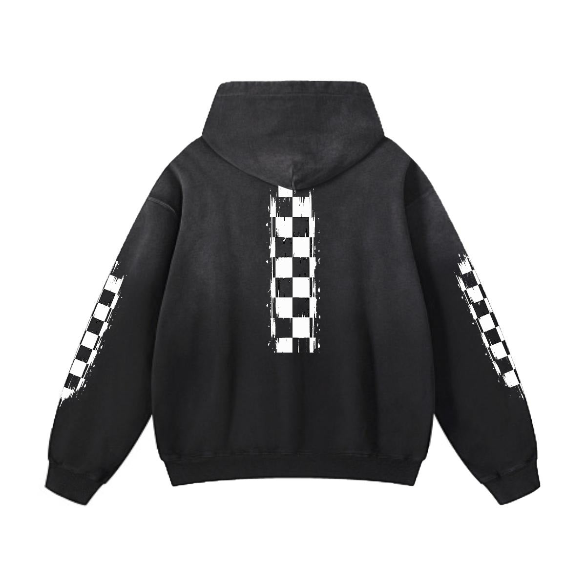 NM9 Executive Collection Heavyweight Hoodie | Race The Limits Checkered | Black