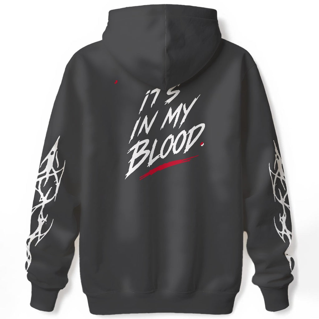 NM9 Hellfire Collection Hoodie | It's In My Blood | Steel Gray