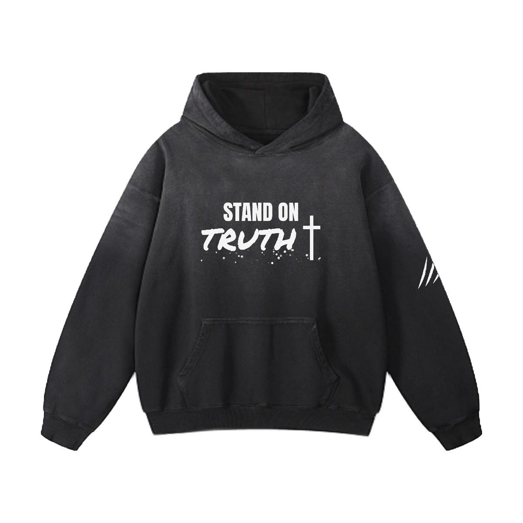 NM9 Heavyweight Hoodie | Stand On Truth | Black / White