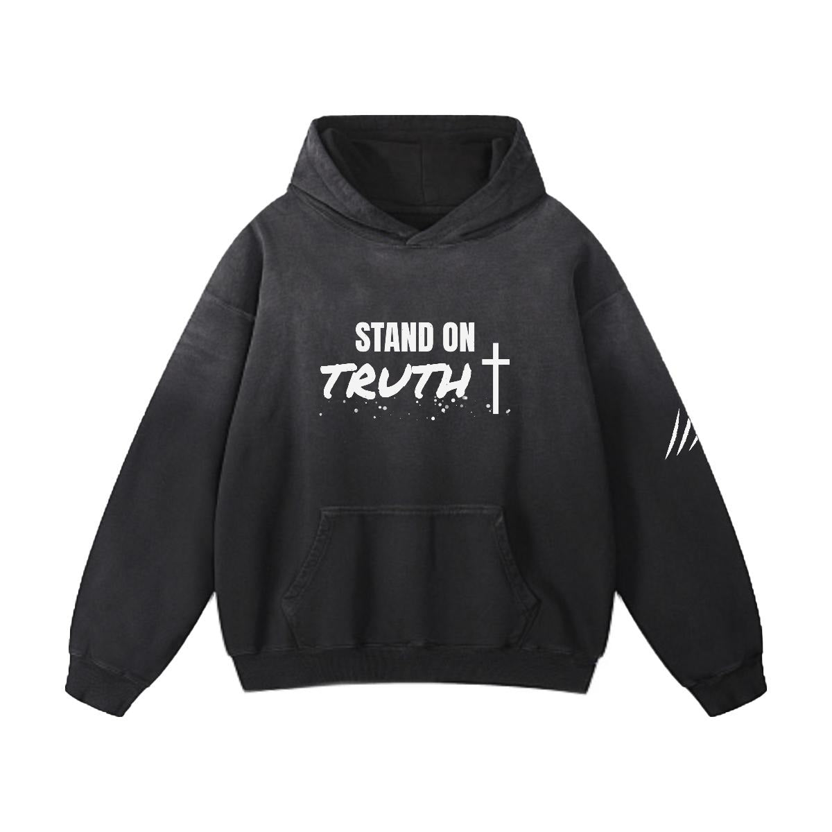 NM9 Heavyweight Hoodie | Stand On Truth | Black / White