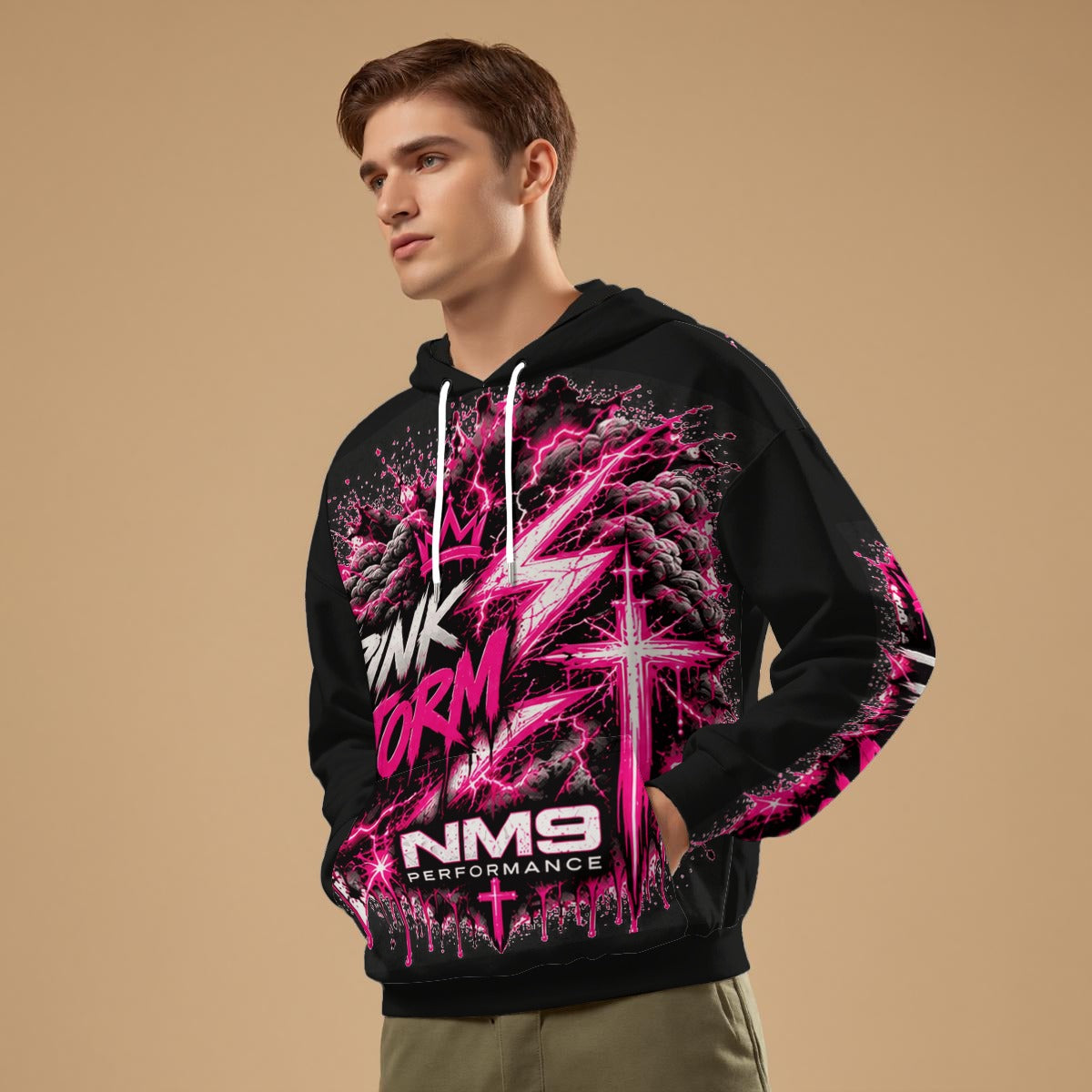 NM9 Pink Collection Hoodie | Pink Storm | Black