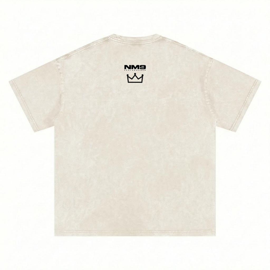 NM9 Heavyweight Tee | Go With God | Cream / Black