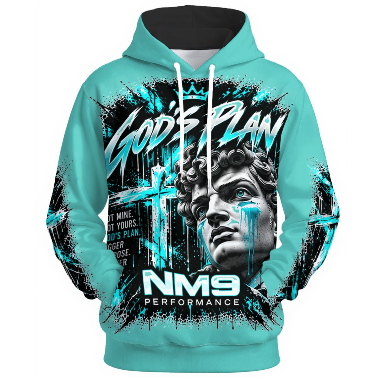 NM9 Ice Collection Hoodie | God's Plan Statue Edition | Ice Teal