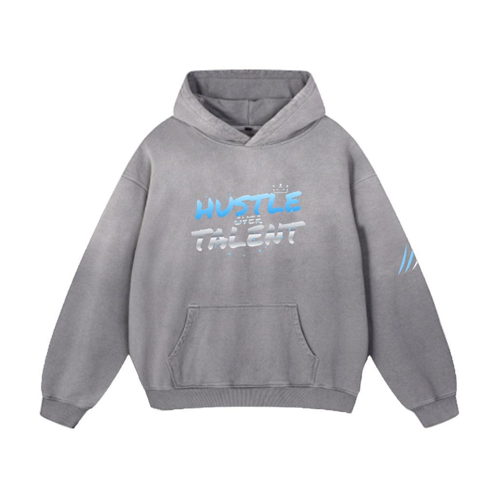 NM9 Heavyweight Hoodie | Hustle Over Talent | Charcoal / Ice Blue / Chrome