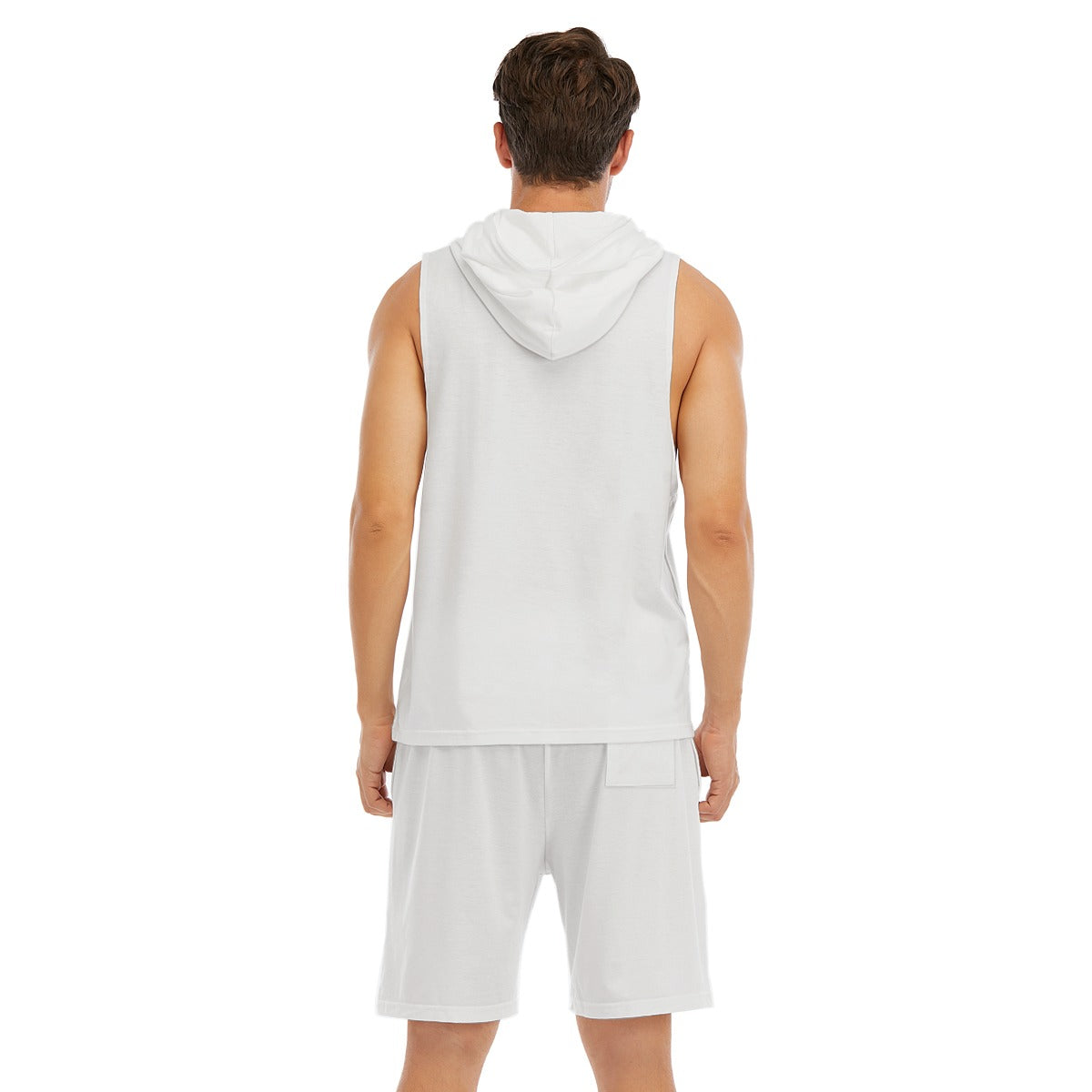 NM9 Sleeveless Hoodie & Shorts Set | White