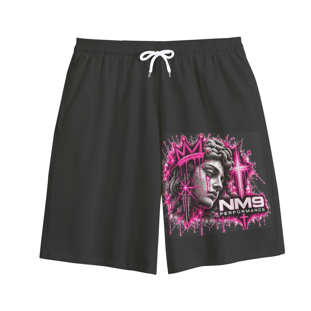 NM9 Pink Collection Sweat Shorts | Faith Over Fame | Black