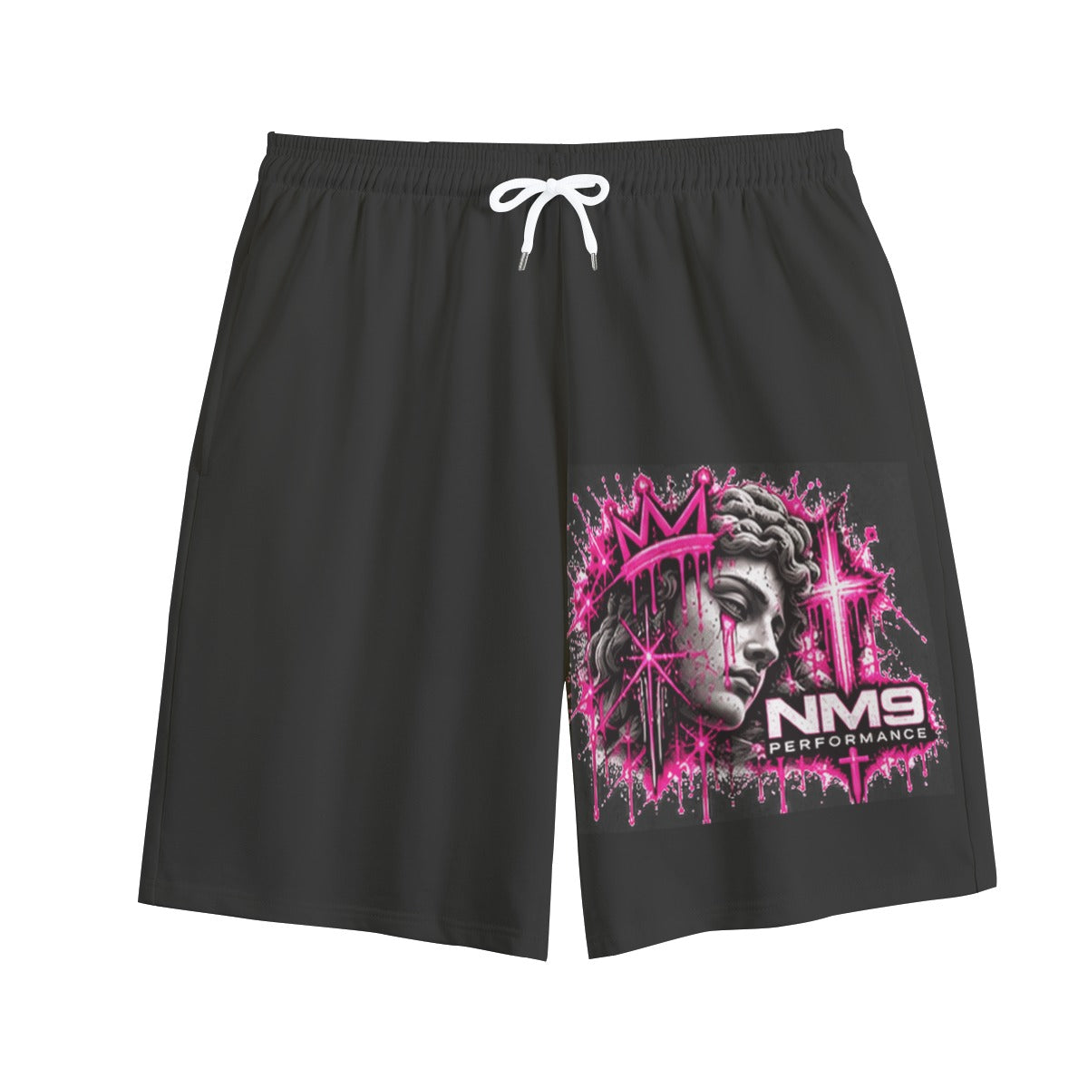 NM9 Pink Collection Sweat Shorts | Faith Over Fame | Black