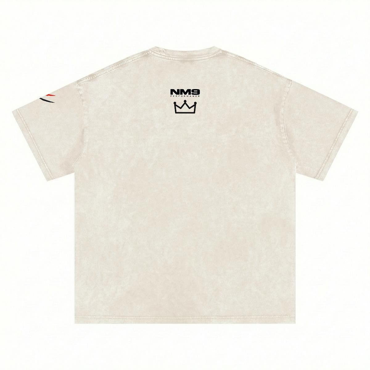 NM9 Heavyweight Tee | Teamwork Makes The Dream Work | Bone / Red