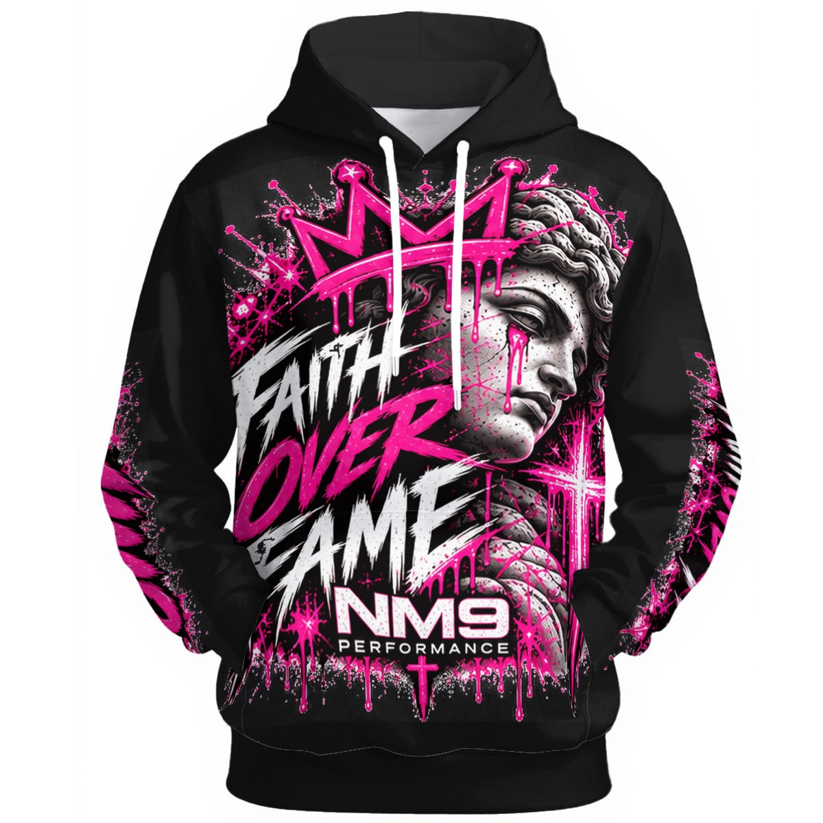NM9 Pink Collection Hoodie | Faith Over Fame | Black