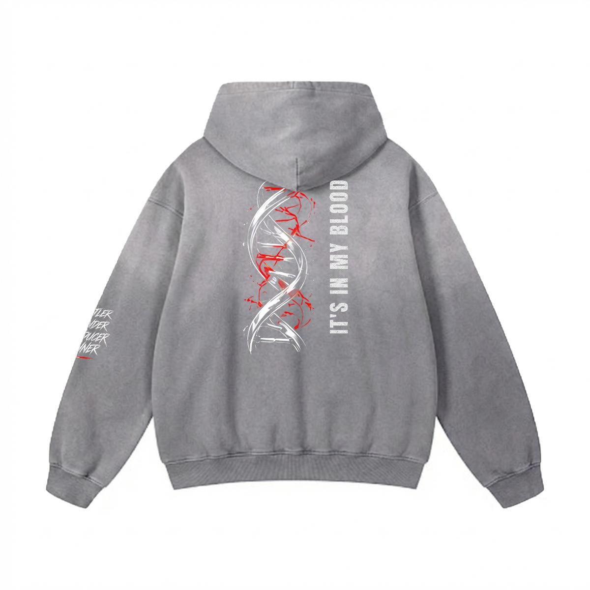 NM9 Bloodline Collection Heavyweight Hoodie | DNA Helix | Grey