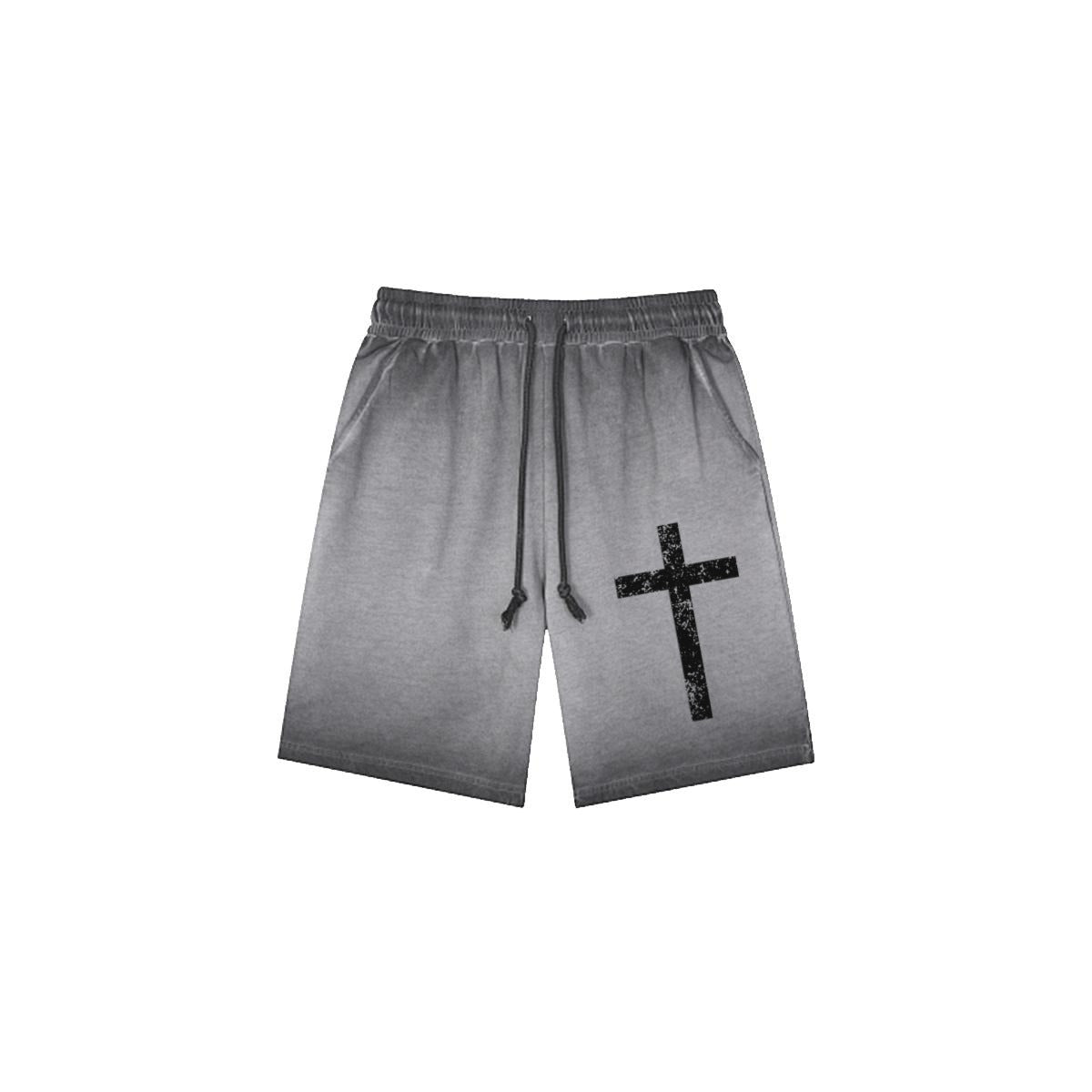 Not By Sight Heavyweight Sweat Shorts | Cross | Grey