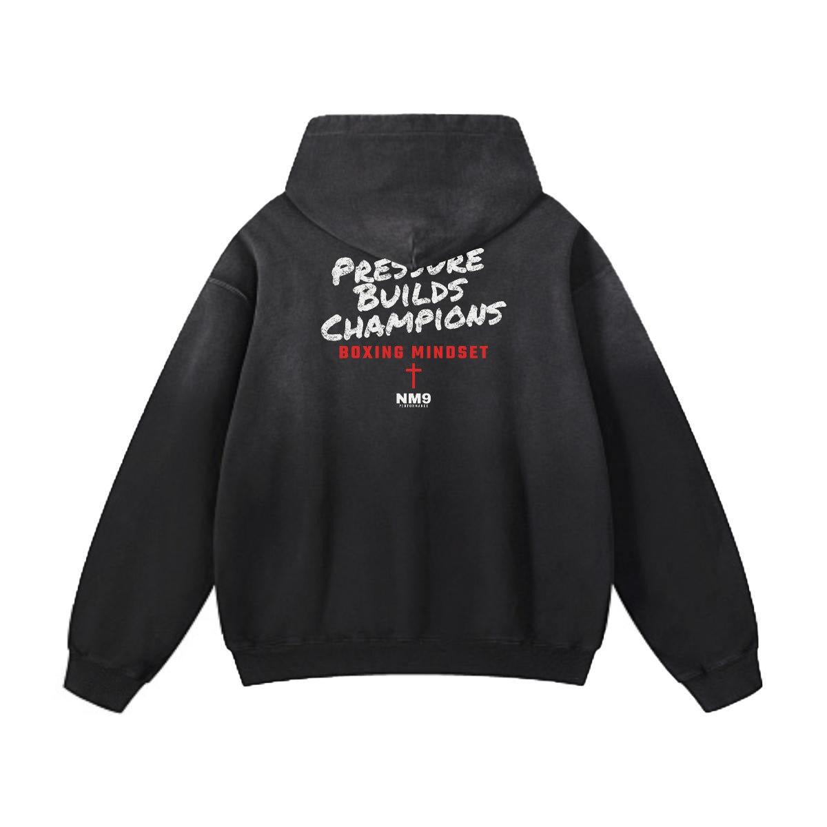 NM9 Performance Heavyweight Hoodie | Pressure Builds Champions | Black
