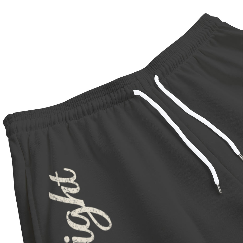 Not By Sight Sweat Shorts | Leg Script | Black