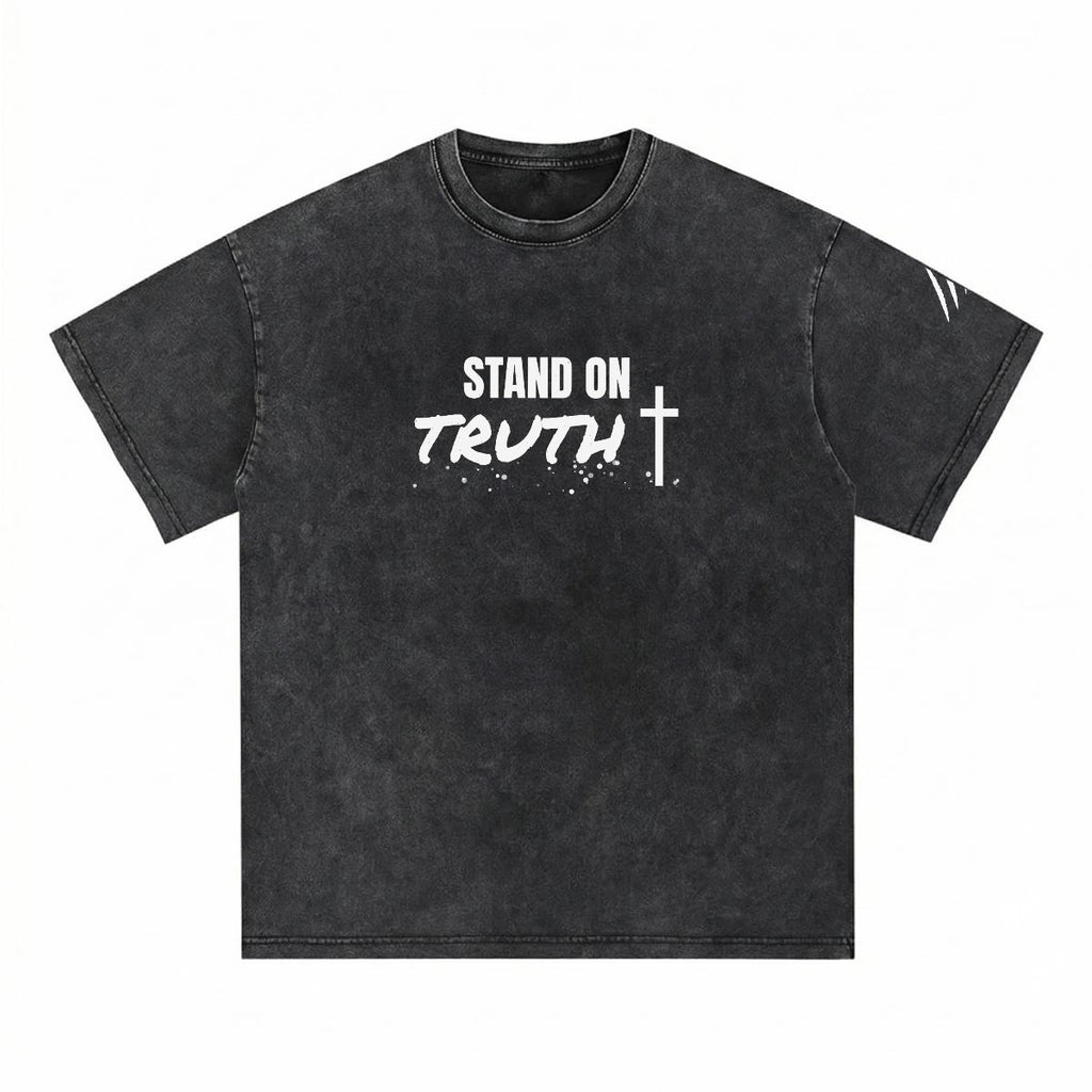 NM9 Heavyweight Tee | Stand On Truth | Black / White