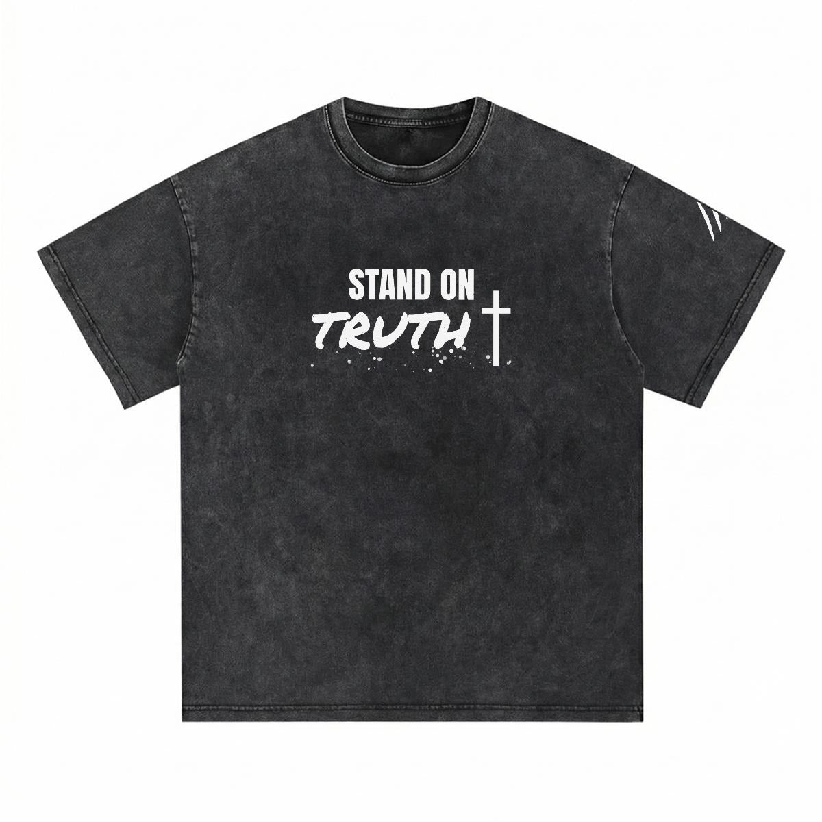 NM9 Heavyweight Tee | Stand On Truth | Black / White