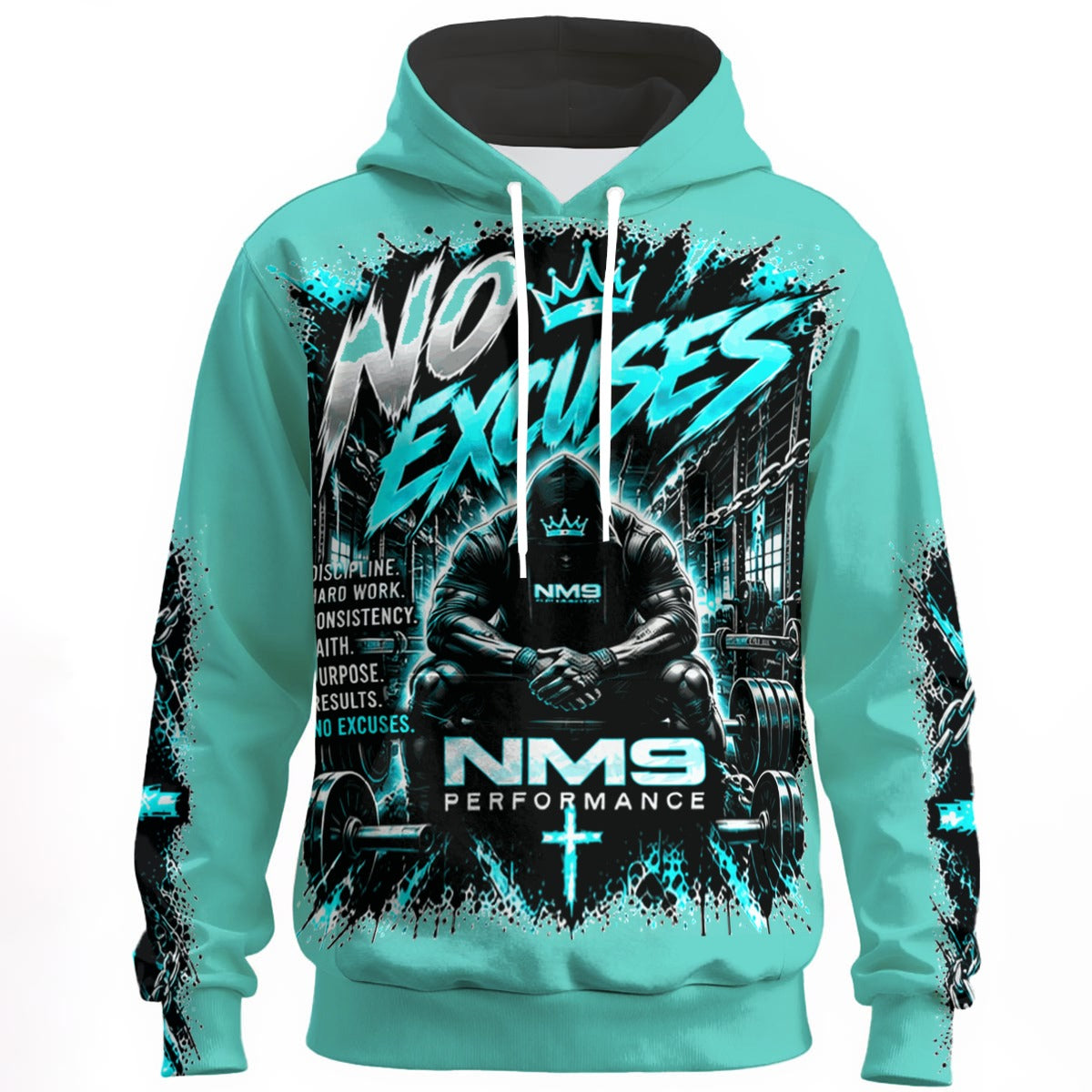 NM9 Ice Collection Hoodie | No Excuses Series | Ice Teal