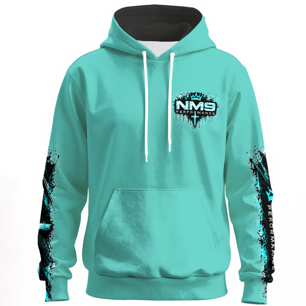 NM9 Ice Collection Hoodie | Girls Built Different Chest | Ice Teal