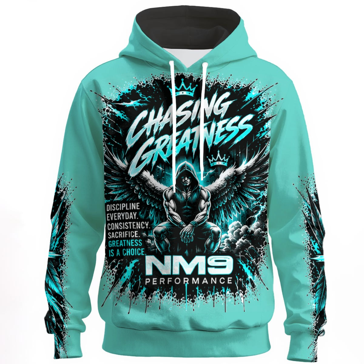 NM9 Ice Collection Hoodie | Chasing Greatness Series | Ice Teal