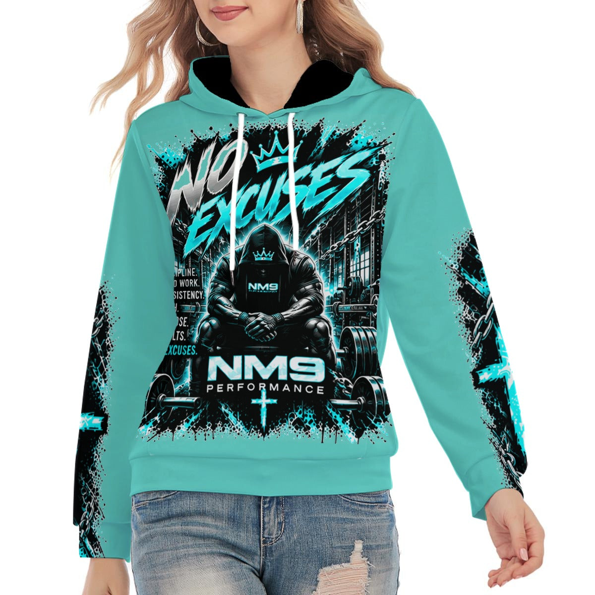 NM9 Ice Collection Hoodie | No Excuses Series | Ice Teal
