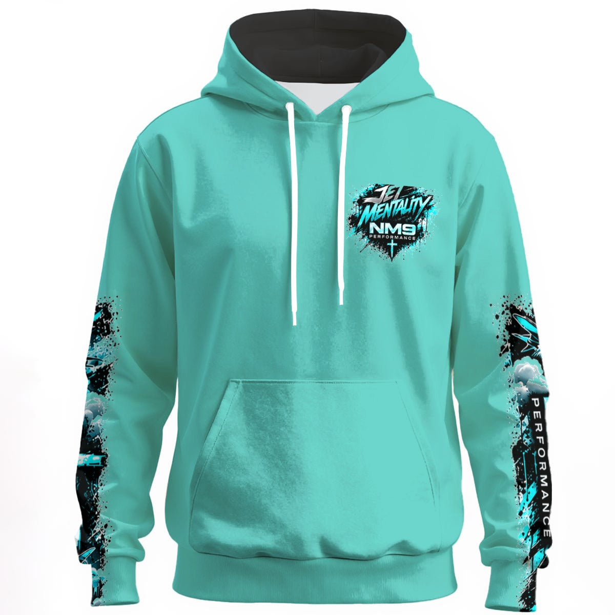 NM9 Ice Collection Hoodie | Jet Mentality Series Chest | Ice Teal