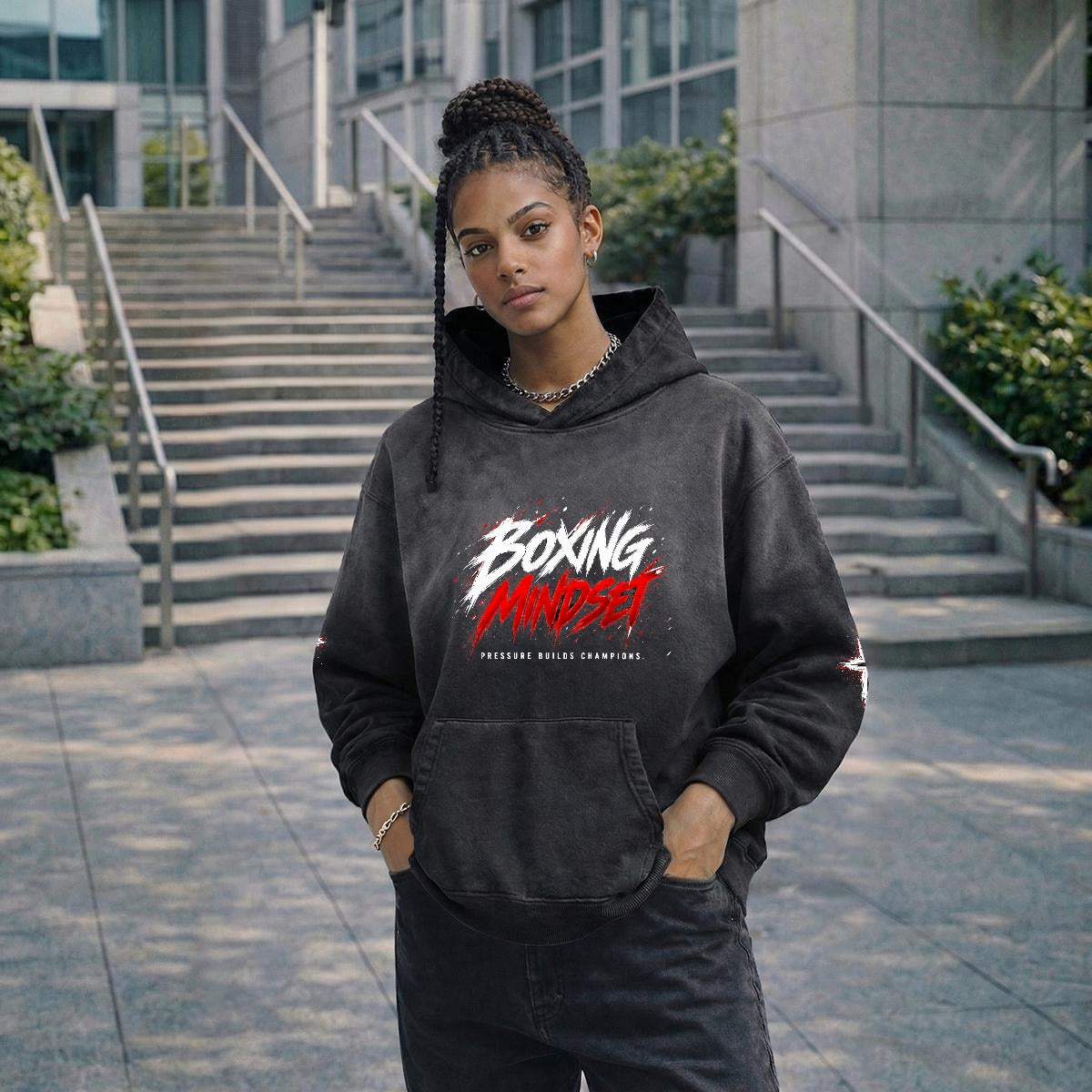 NM9 Executive Collection Heavyweight Hoodie | Boxing Mindset | Black
