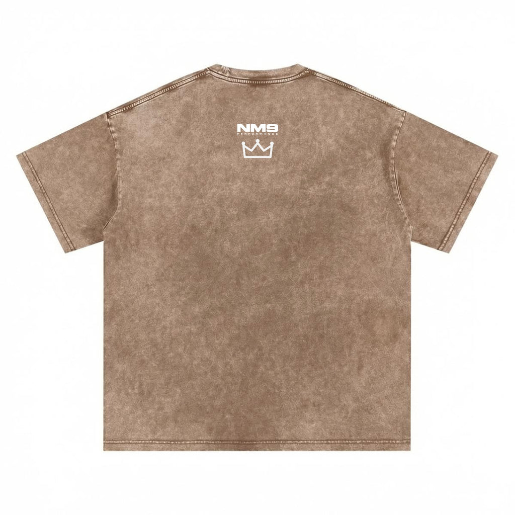NM9 Heavyweight Tee | Go With God | Brown / Cream