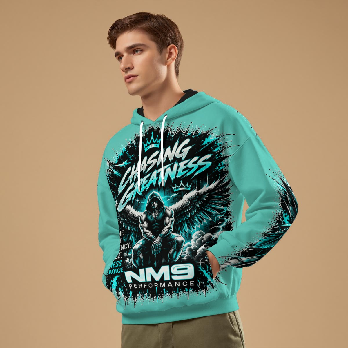 NM9 Ice Collection Hoodie | Chasing Greatness Series | Ice Teal