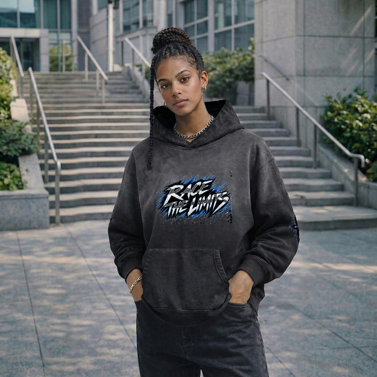 NM9 Executive Collection Heavyweight Hoodie | Race The Limits | Black