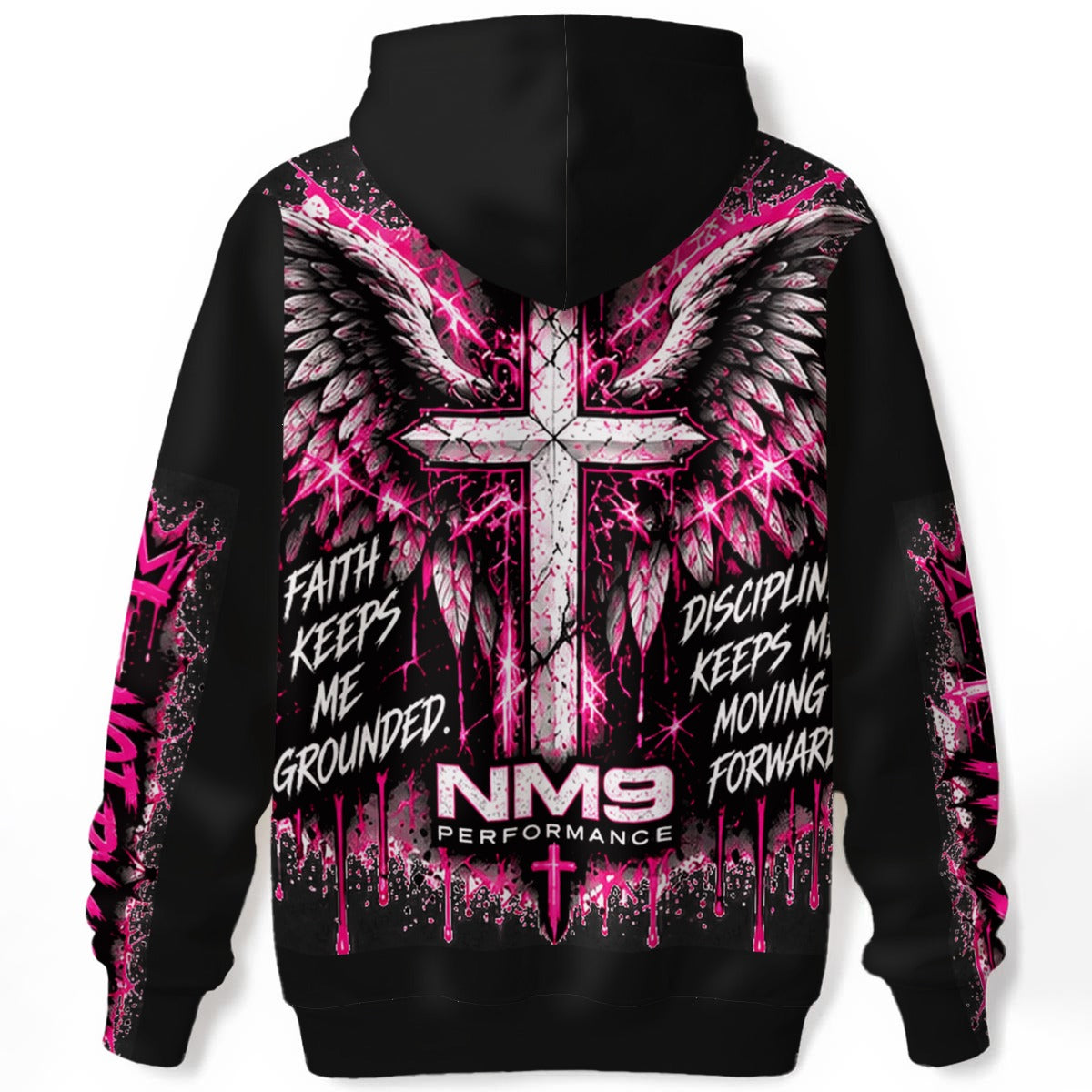 NM9 Pink Collection Hoodie | Not By Sight Chest | Black