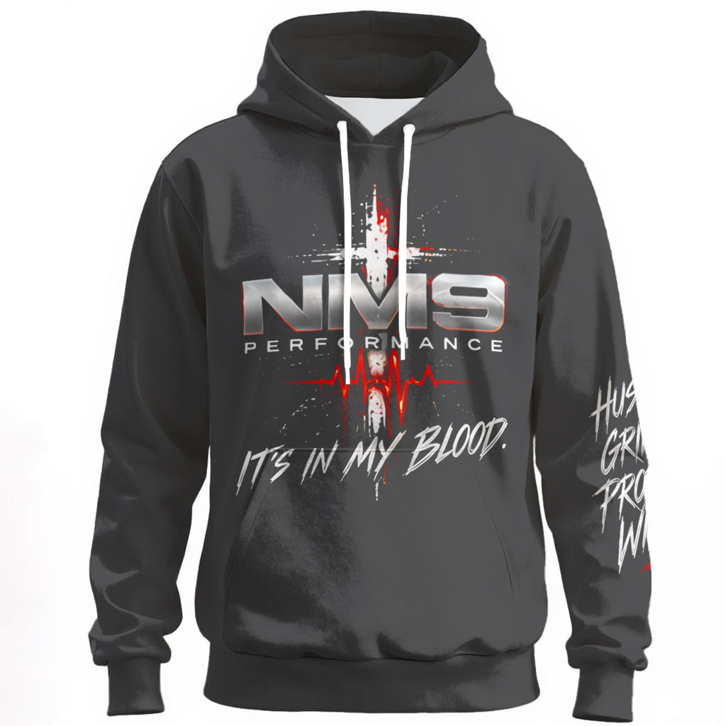 NM9 Bloodline Collection Hoodie | It's In My Blood | Steel Gray