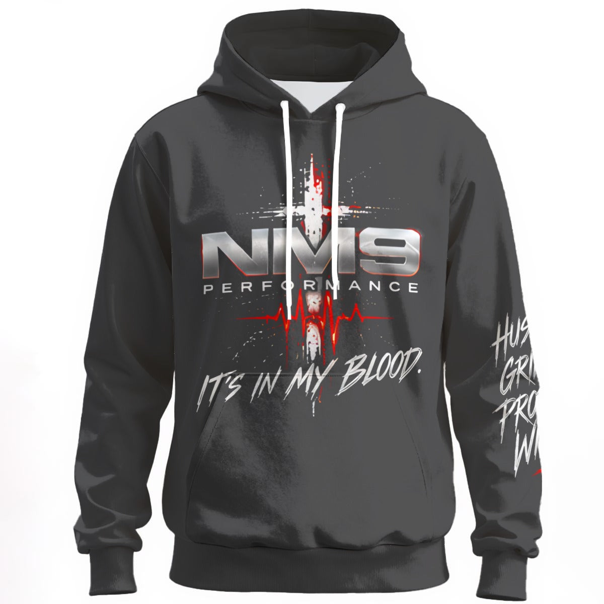 NM9 Bloodline Collection Hoodie | It's In My Blood | Steel Gray