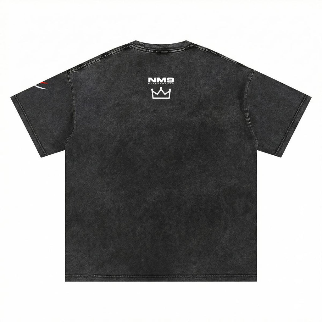 NM9 Heavyweight Tee | Teamwork Makes The Dream Work | Black / Red