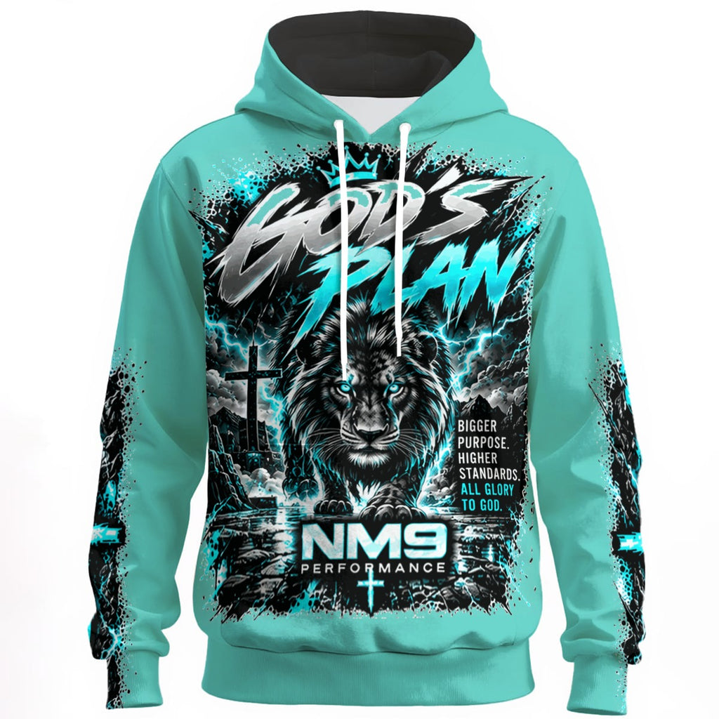 NM9 Ice Collection Hoodie | God's Plan Series | Ice Teal