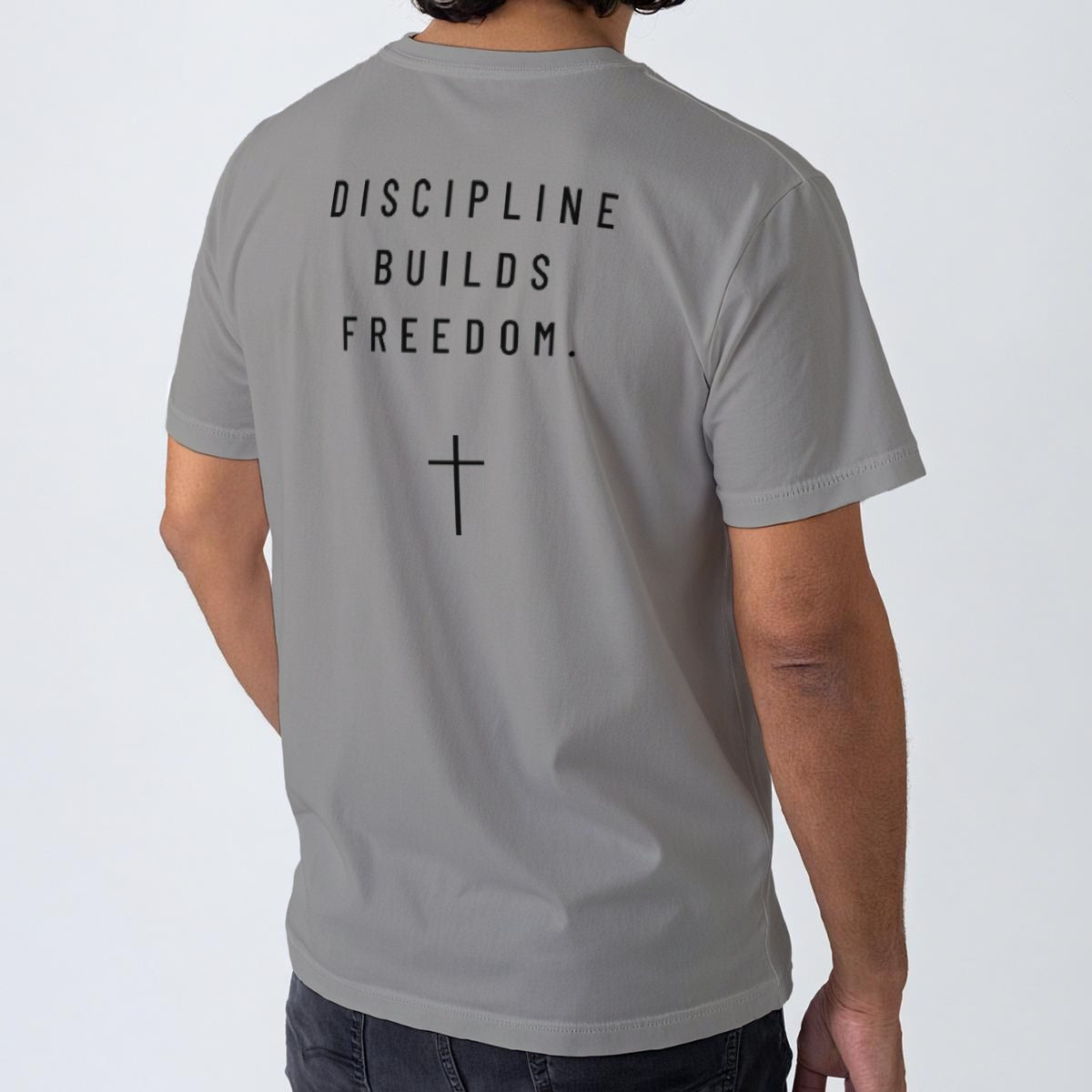 NM9 Standard Collection Tee | Discipline Builds Freedom | Stone Gray