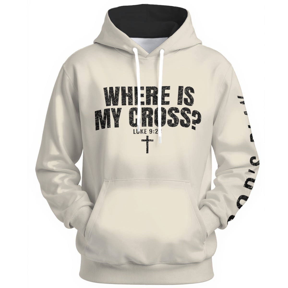 God's Plan Hoodie | WHERE IS MY CROSS? Luke 9:23 | Bone